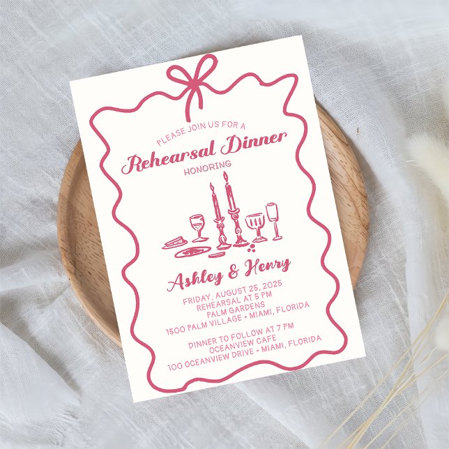 Invitación Dibujo a mano Cena de ensayo de boda    (Subido por el creador)