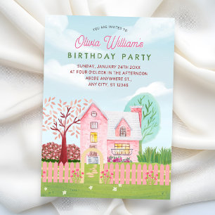 Invitación Dibujo a mano de casa linda