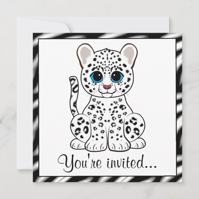 Invitación Dibujo animado de Cub de la onza (Anverso)