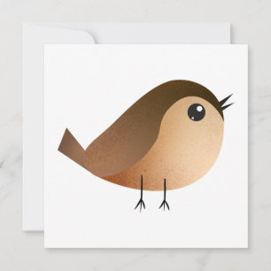Invitación Dibujo animado de pájaro gorrión  