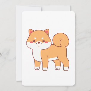 Invitación dibujo animado de shiba inu
