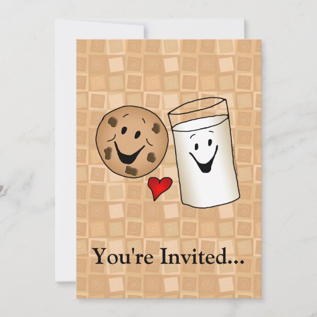 Invitación Dibujo animado fresco de las galletas y de los (Anverso)