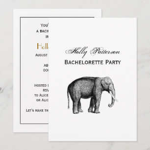 Invitación Dibujo Antiguo de Elefante