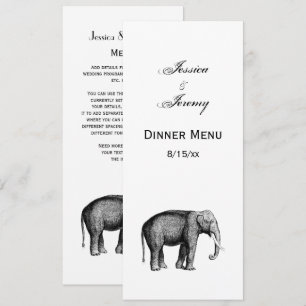 Invitación Dibujo Antiguo de Elefante