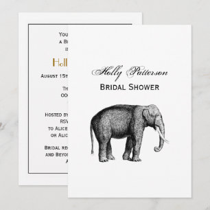Invitación Dibujo Antiguo de Elefante