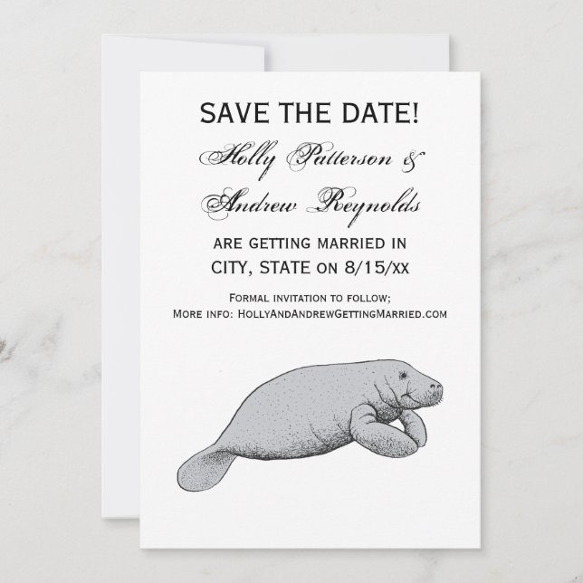 Invitación Dibujo Antiguo de Manatí (Anverso)