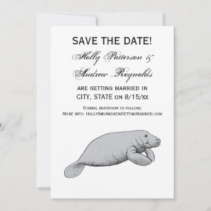 Invitación Dibujo Antiguo de Manatí