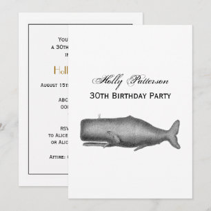 Invitación Dibujo de ballenas del siglo XIX
