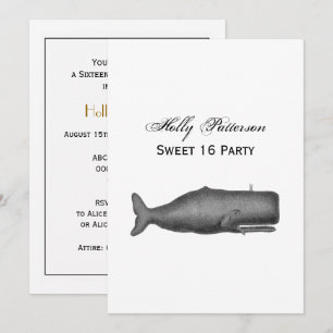 Invitación Dibujo de ballenas del siglo XIX N