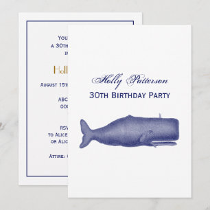 Invitación Dibujo de ballenas del siglo XIX N