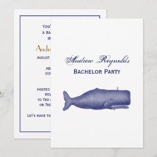 Invitación Dibujo de ballenas del siglo XIX N