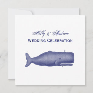 Invitación Dibujo de ballenas del siglo XIX N