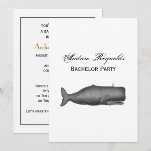 Invitación Dibujo de ballenas del siglo XIX N