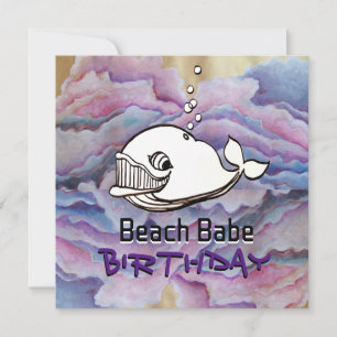 Invitación dibujo de ballenas lindo