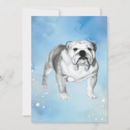 Invitación Dibujo de Bulldog en inglés