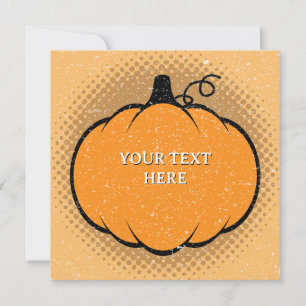 Invitación Dibujo de calabaza de temporada de otoño con texto