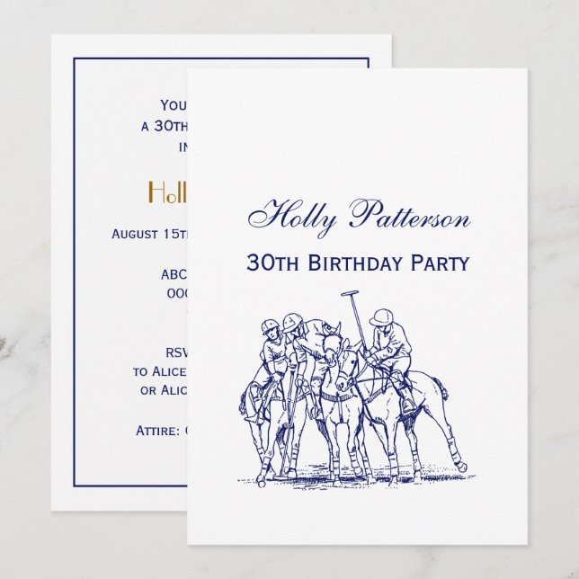 Invitación Dibujo De Coincidencia De Polo Estilizado De Vinta (Anverso / Reverso)