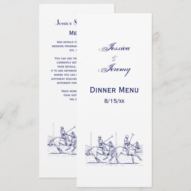 Invitación Dibujo de coincidencia de polo estilizado de vinta (Anverso / Reverso)