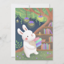 Dibujo de conejo adicto a los libros adorable