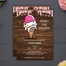Dibujo de Cucharón de Helado Rústico Moderno para