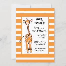Invitación Dibujo de Cute Giraffe