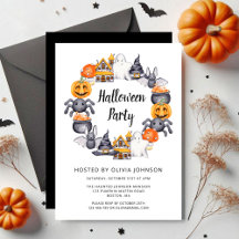 Dibujo de fiesta de Halloween feliz negro lindo