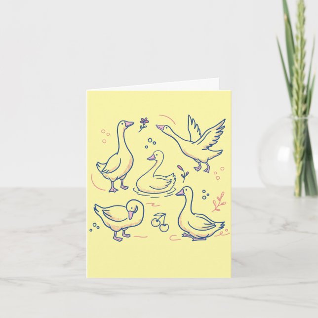Invitación Dibujo de ganso divertido (Anverso)