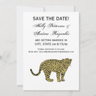 Invitación Dibujo de gato manchado de leopardo guepardo vinta
