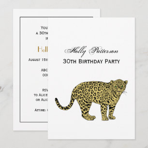 Invitación Dibujo de gato manchado de leopardo guepardo vinta