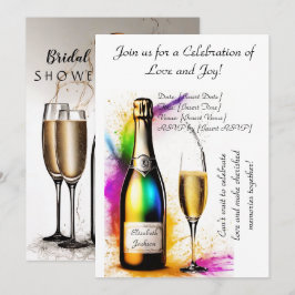 Invitación Dibujo de la elegancia de la ducha de novia