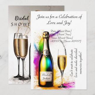 Invitación Dibujo de la elegancia de la ducha de novia