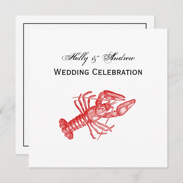 Invitación Dibujo de la langosta roja n° 1 (Anverso / Reverso)
