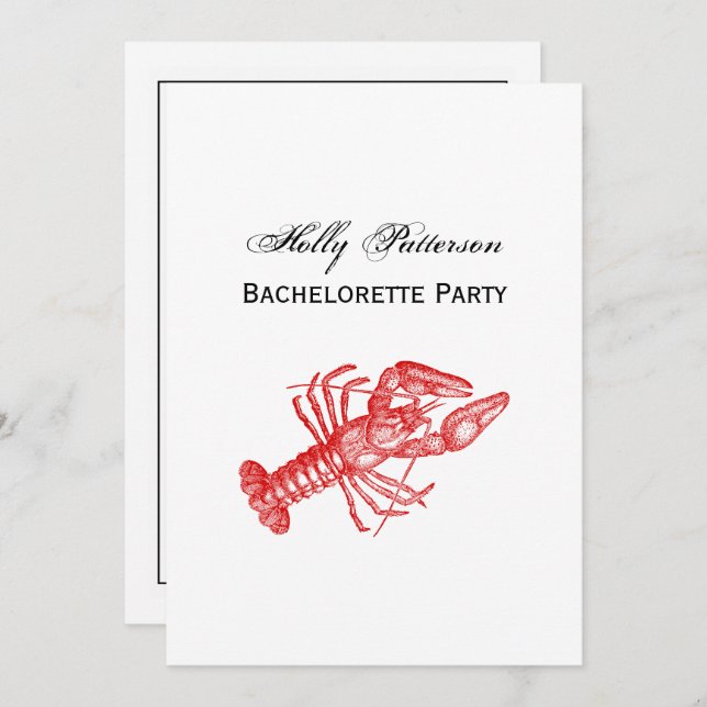 Invitación Dibujo de la langosta roja n° 1 (Anverso / Reverso)