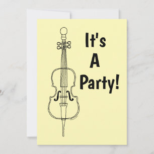 Invitación Dibujo de línea de Cello
