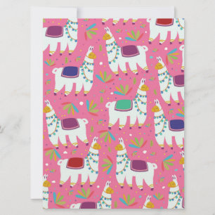 Invitación Dibujo de Llama Adorable