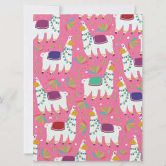 Invitación Dibujo de Llama Adorable