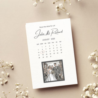 Invitación Dibujo de pareja de estilo cómico para guardar la 