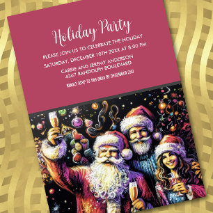 Invitación Dibujo de pastel de fiesta de vacaciones Santa
