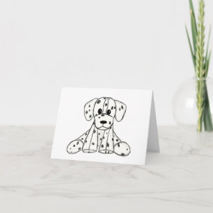 Invitación Dibujo de perro de peluche dálmata contorno simple