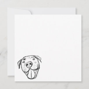 Invitación dibujo de pitbull simple amantes de perros blanco