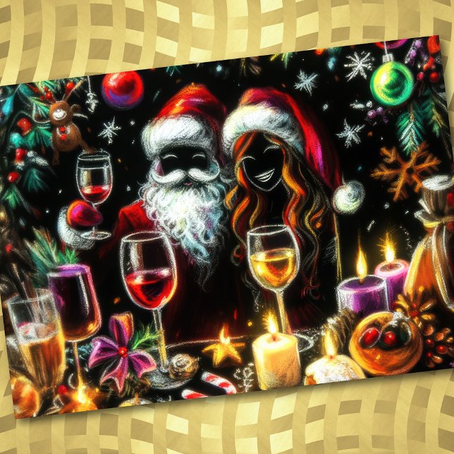 Invitación Dibujo de Santa de Pastel de Fiesta (Subido por el creador)