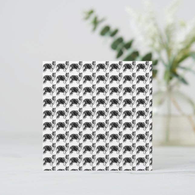Invitación Dibujo de Shetland Sheepdog (Anverso de pie)