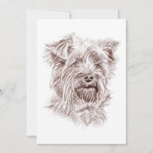 Invitación Dibujo de Yorkshire Terrier