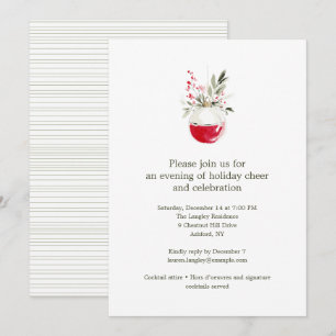 Invitación Dibujo elegante de acuarela de la fiesta de Navida