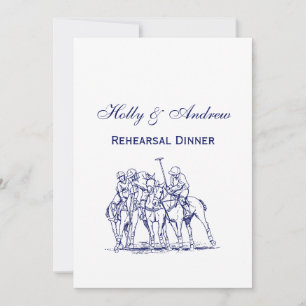 Invitación Dibujo Estilizado Vintage de Partido de Polo #1 Az