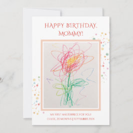 Invitación Dibujo infantil Foto Feliz Cumpleaños Mami Recuerd