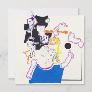 Invitación Dibujo nocturno y Nap 14 muñecas y plaza Chica inv