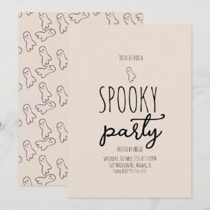 Invitación Dibujo pequeño de fantasma lindo para fiesta espel