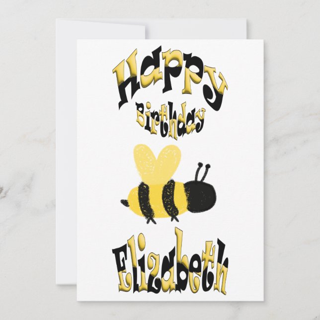 Invitación Dibujo personalizado único de Bumblebee Doodle B-D (Anverso)