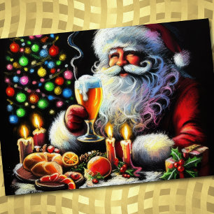 Invitación Dibujo Santa del Pastel de fiestas de vacaciones